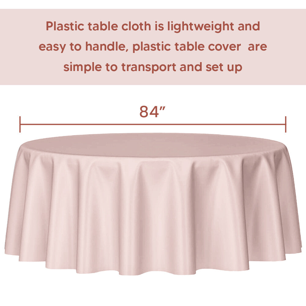 Plastic Table Cloths 84" (213cm) Heavy Duty Plastic Wipeable Table Covers