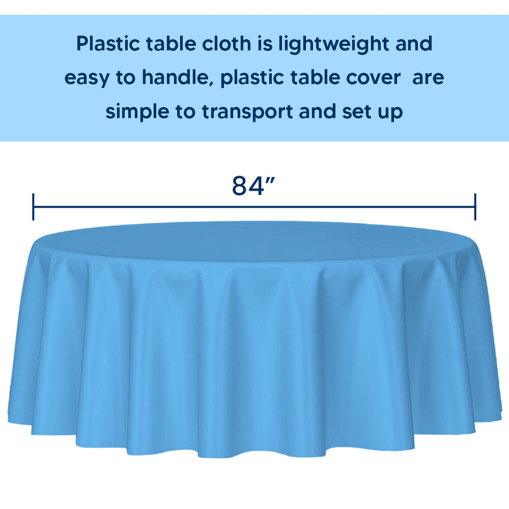 Plastic Table Cloths 84" (213cm) Heavy Duty Plastic Wipeable Table Covers