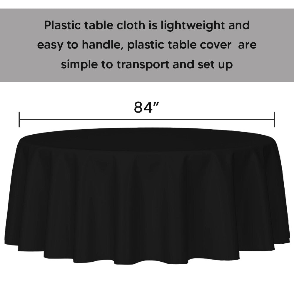 Plastic Table Cloths 84" (213cm) Heavy Duty Plastic Wipeable Table Covers
