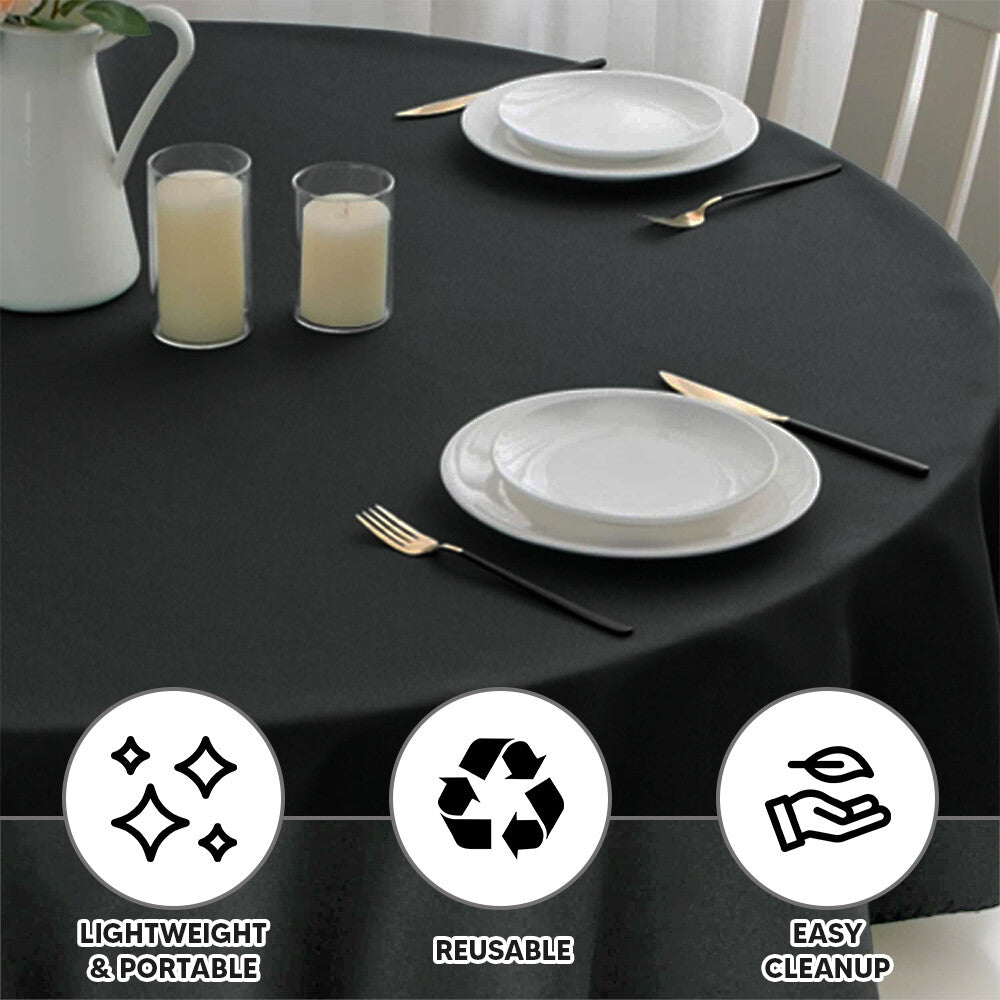 Plastic Table Cloths 84" (213cm) Heavy Duty Plastic Wipeable Table Covers
