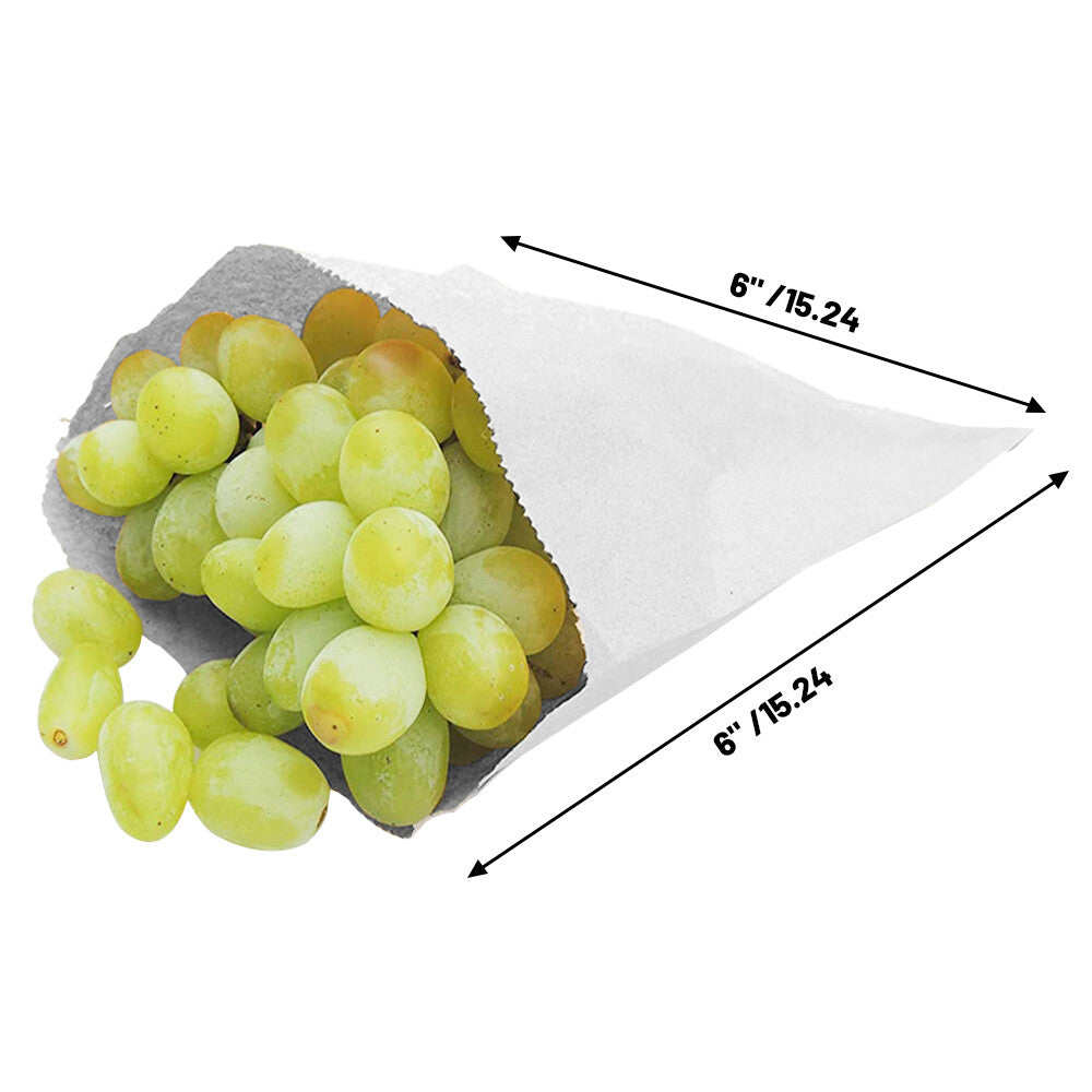 Kraft Food Paper Bags 7" x 7" Brown / White Strung Food Bags for Takeaway