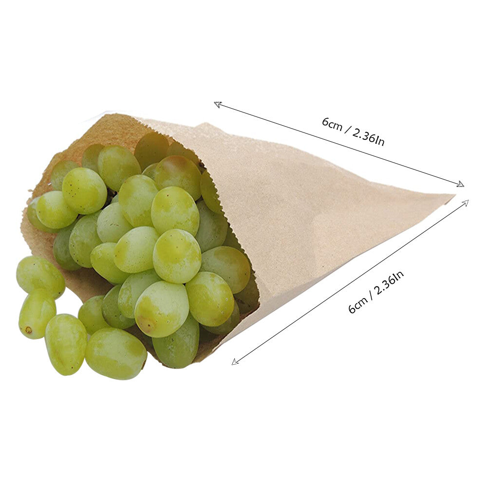 Kraft Food Paper Bags 7" x 7" Brown / White Strung Food Bags for Takeaway