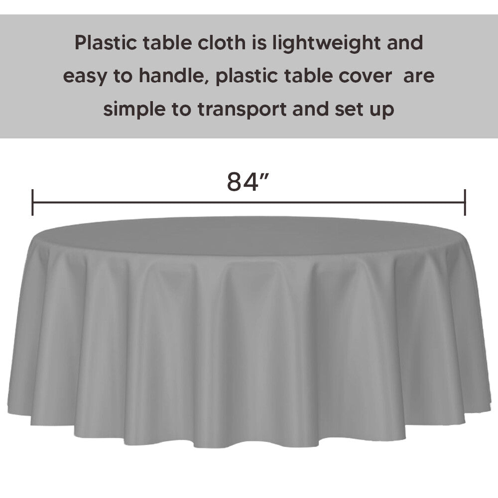Plastic Table Cloths 84" (213cm) Heavy Duty Plastic Wipeable Table Covers