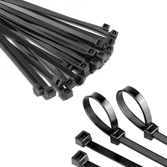 200 x Black Cable Tie Adjustable Heavy Duty Zip Ties 250 x 4.6mm for Commercial