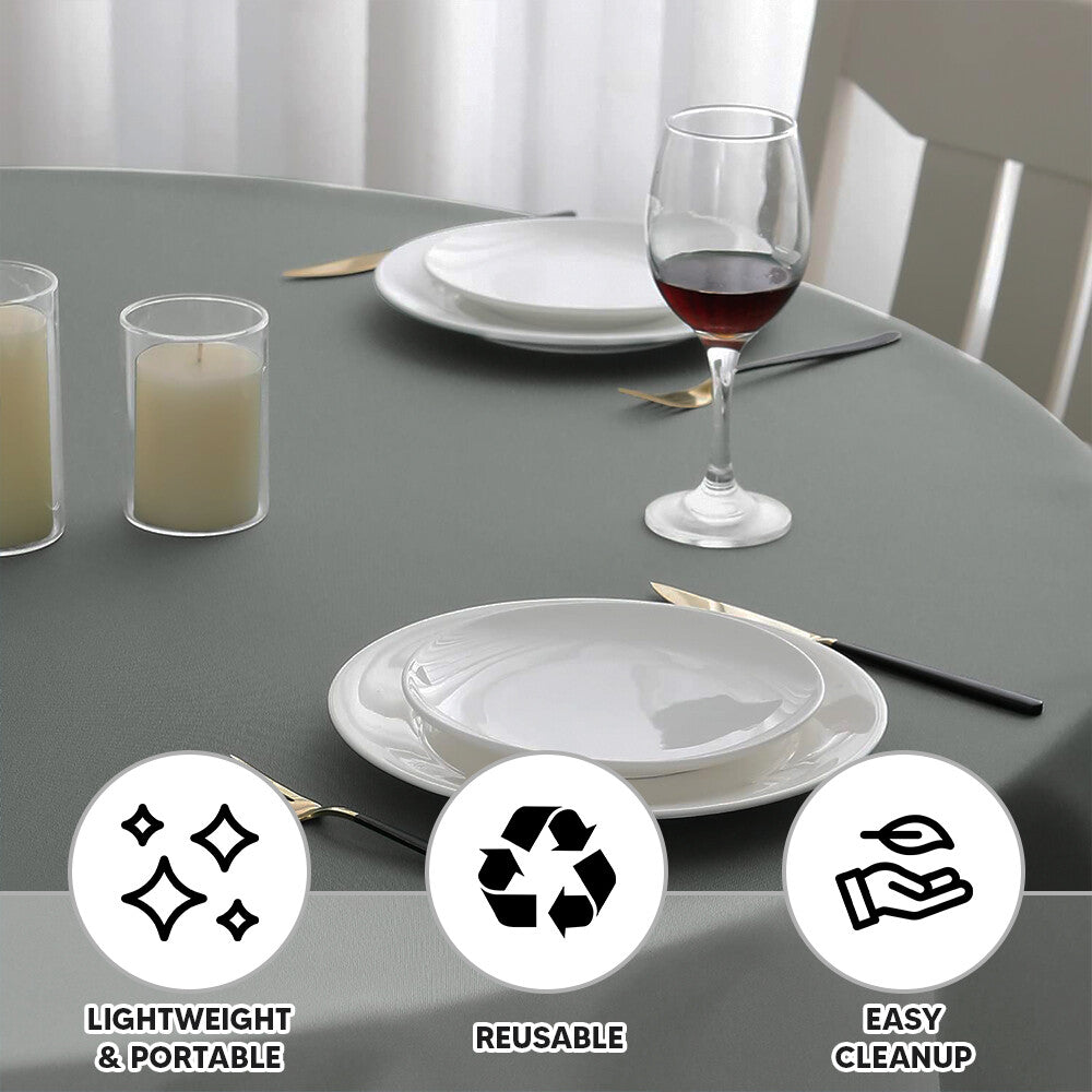 Plastic Table Cloths 84" (213cm) Heavy Duty Plastic Wipeable Table Covers