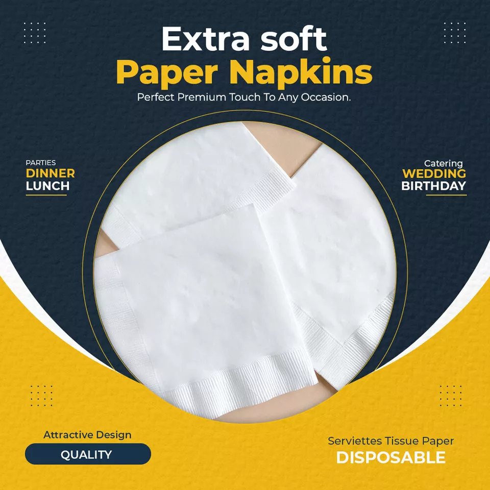 Swantex Paper Napkin 33cm x 33cm 2Ply Serviettes Tissue for Catering Parties