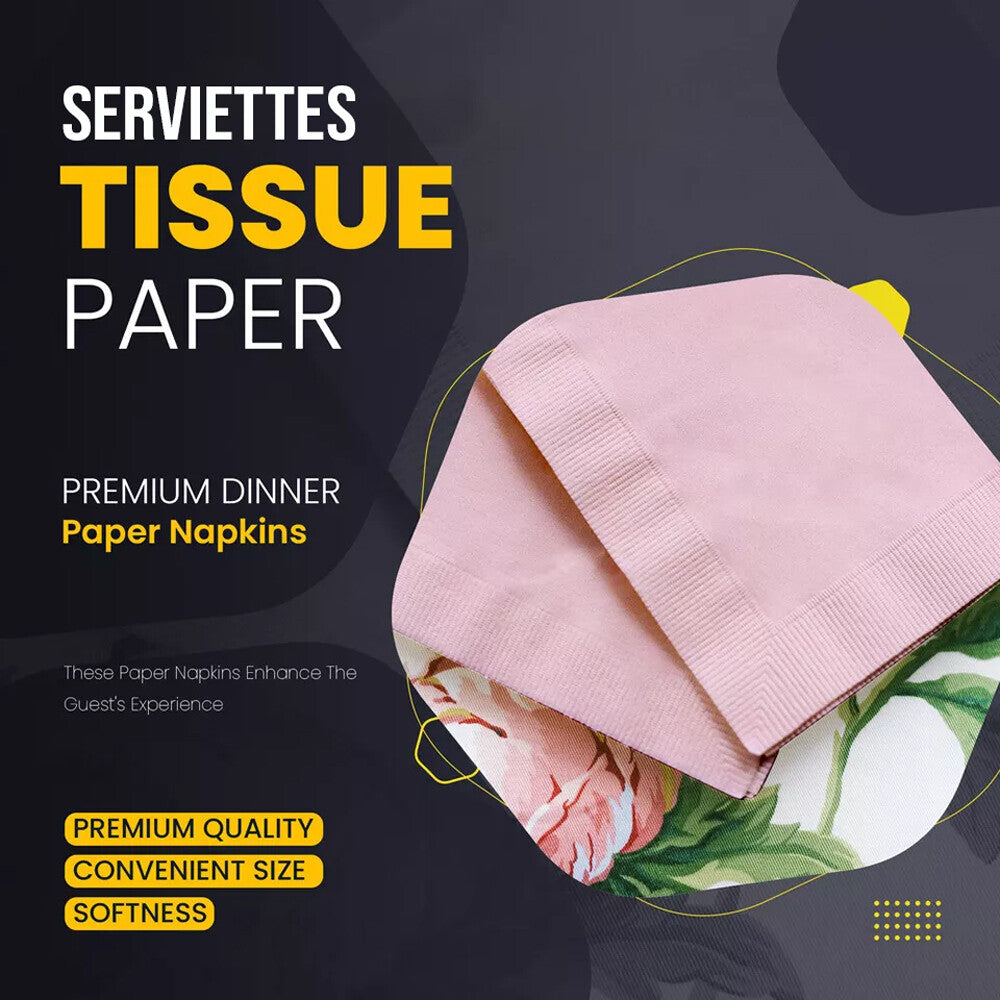 Swantex Paper Napkin 33cm x 33cm 2Ply Serviettes Tissue for Catering Parties