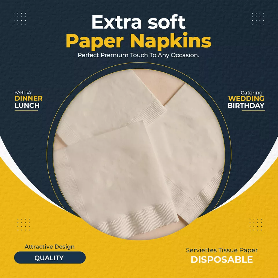 Swantex Paper Napkin 33cm x 33cm 2Ply Serviettes Tissue for Catering Parties