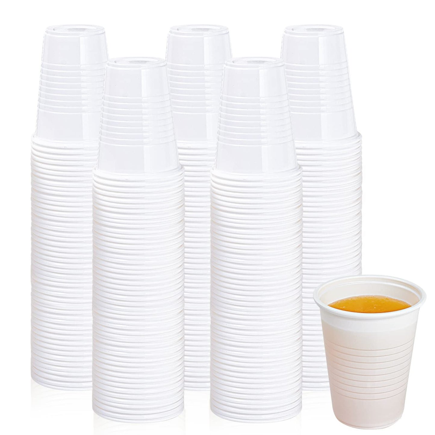 Plastic Drinking Cups White Reusable Vending Water Drinking Cups  7oz (220ml)