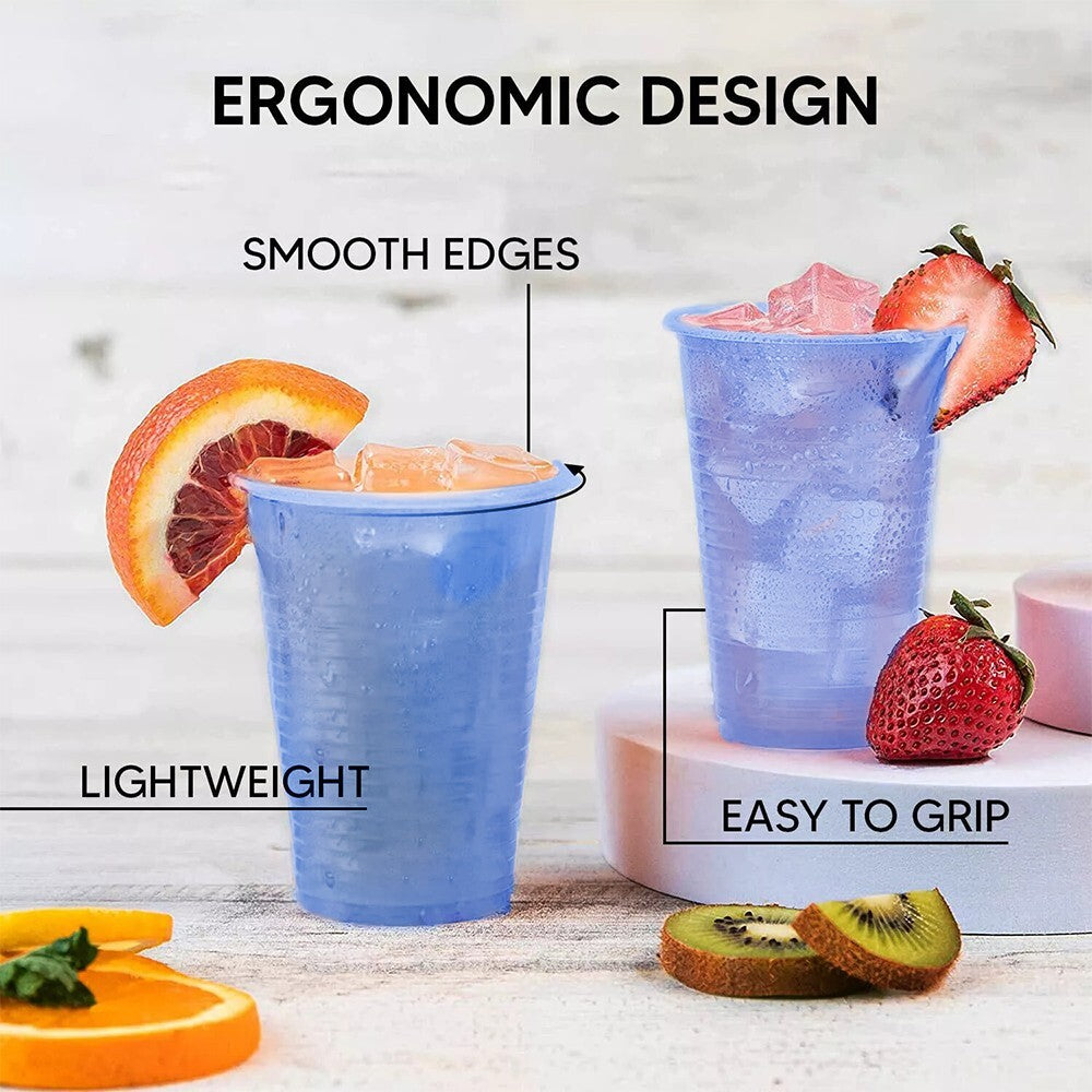 Plastic Drinking Cups Blue Reusable Vending Water Drinking Cups 7oz (220ml)