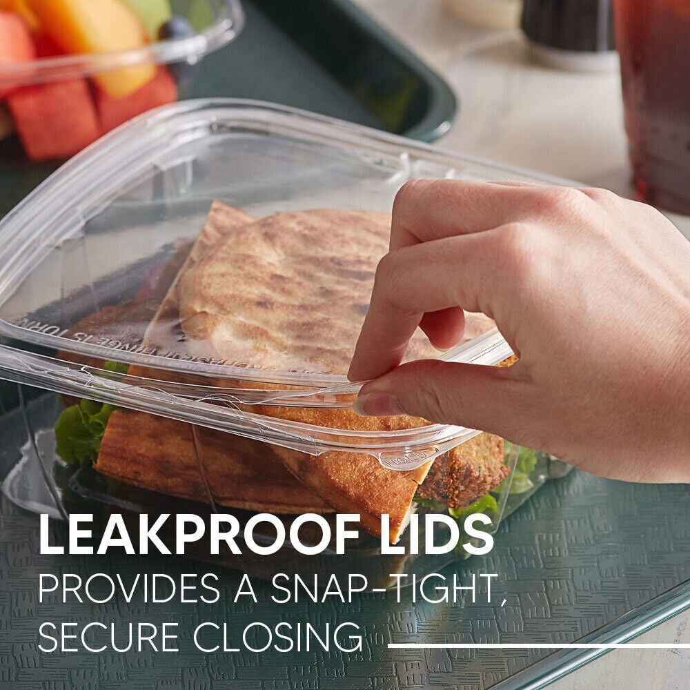 200 x Hinged lid Salad Container 1000cc Clear Plastic Food Takeaway Storage