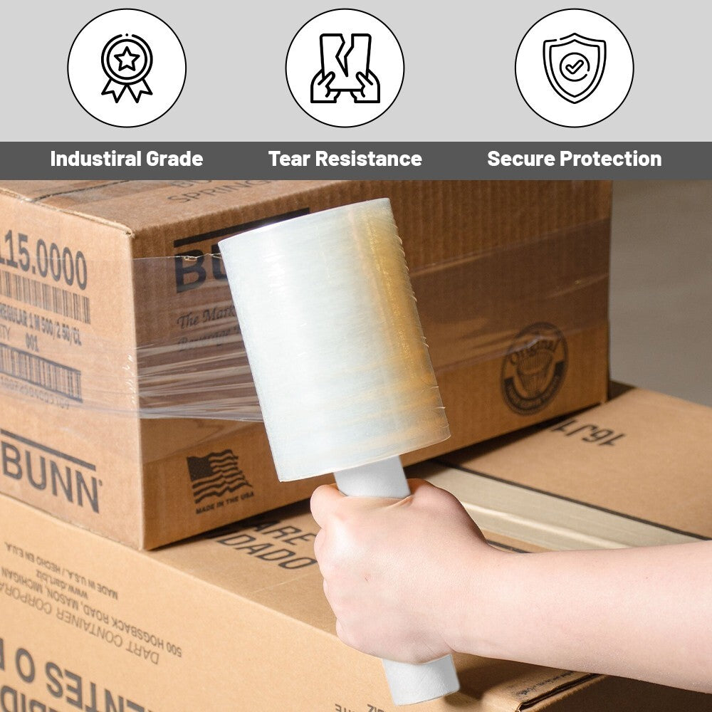 15 x Clear Handy Pallet Wrap Mini Stretch Shrink Cling Film 100mm x 150m 17mu