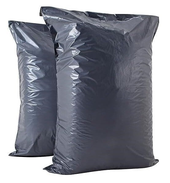 Strong Polythene Bags Grey Clear Stripe Poly Postal Cloth Packaging Bag 12 x 16