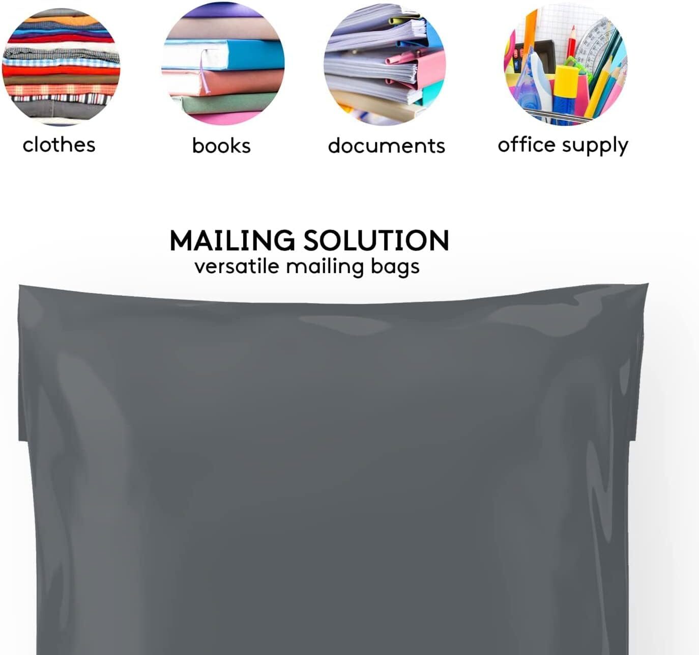 Strong Polythene Bags Grey Clear Stripe Poly Postal Cloth Packaging Bag 12 x 16