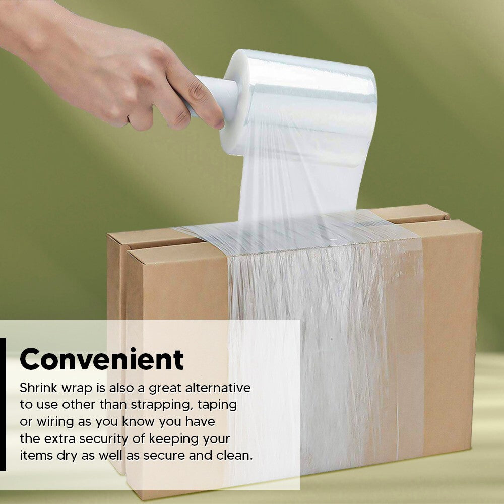 10 x Clear Handy Pallet Wrap Mini Stretch Shrink Cling Film 100mm x 150m 17mu