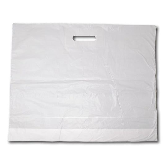 500 x Light Grey Patch Handle Bags 22" x 18" x 3" Reusable Shopping Bags