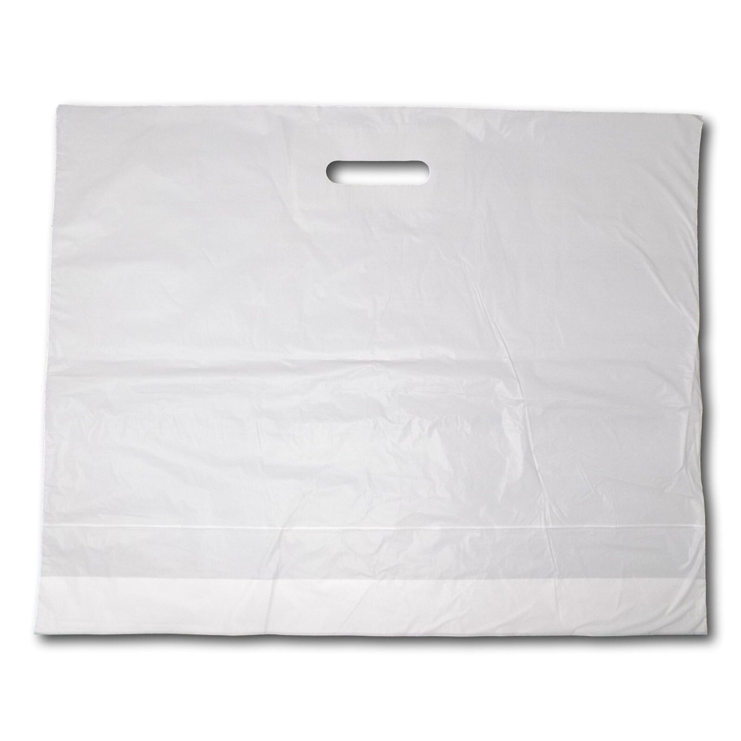 500 x Light Grey Patch Handle Bags 22" x 18" x 3" Reusable Shopping Bags