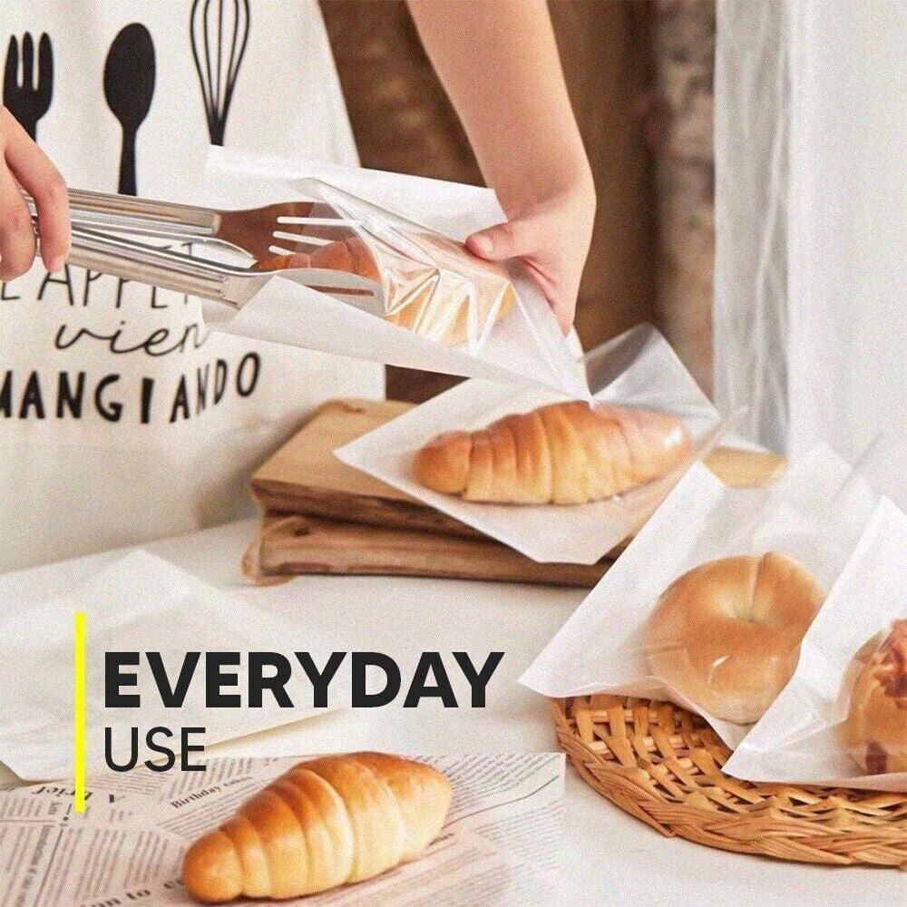 2000 x White Film Fronted Clear Window Paper Bags 7" x 10" Food Display Bags