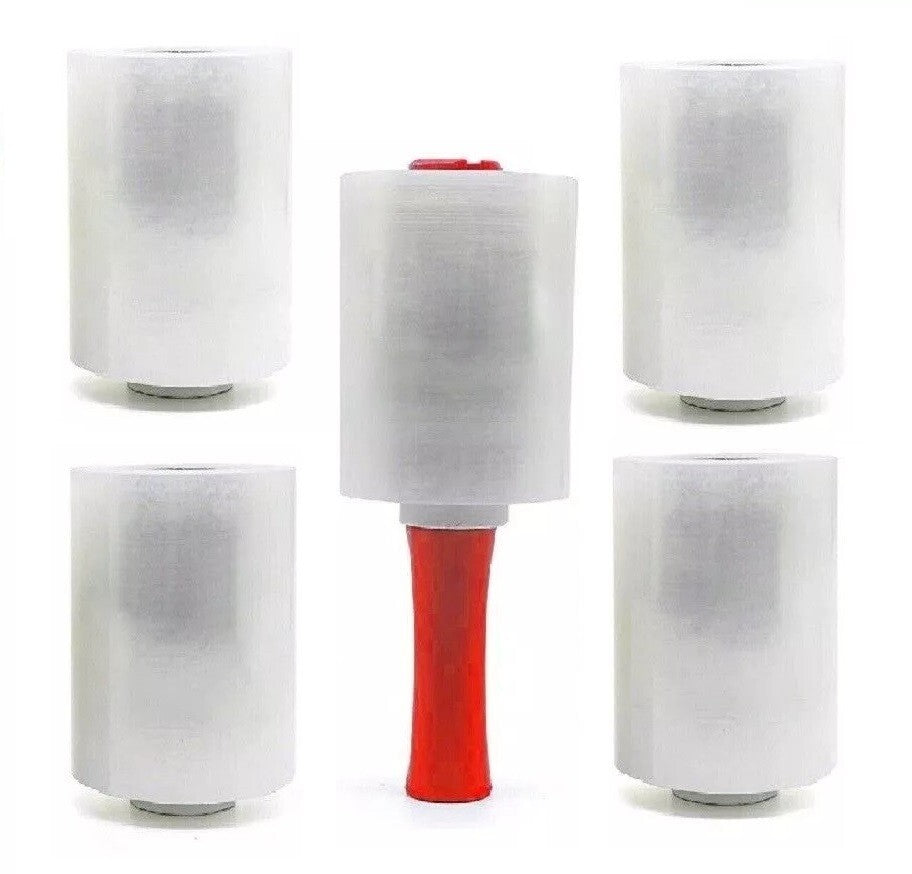 6 x Mini Handy Pallet Wrap 100mm x 150m Clear Mini Stretch Wrap (No Dispenser)