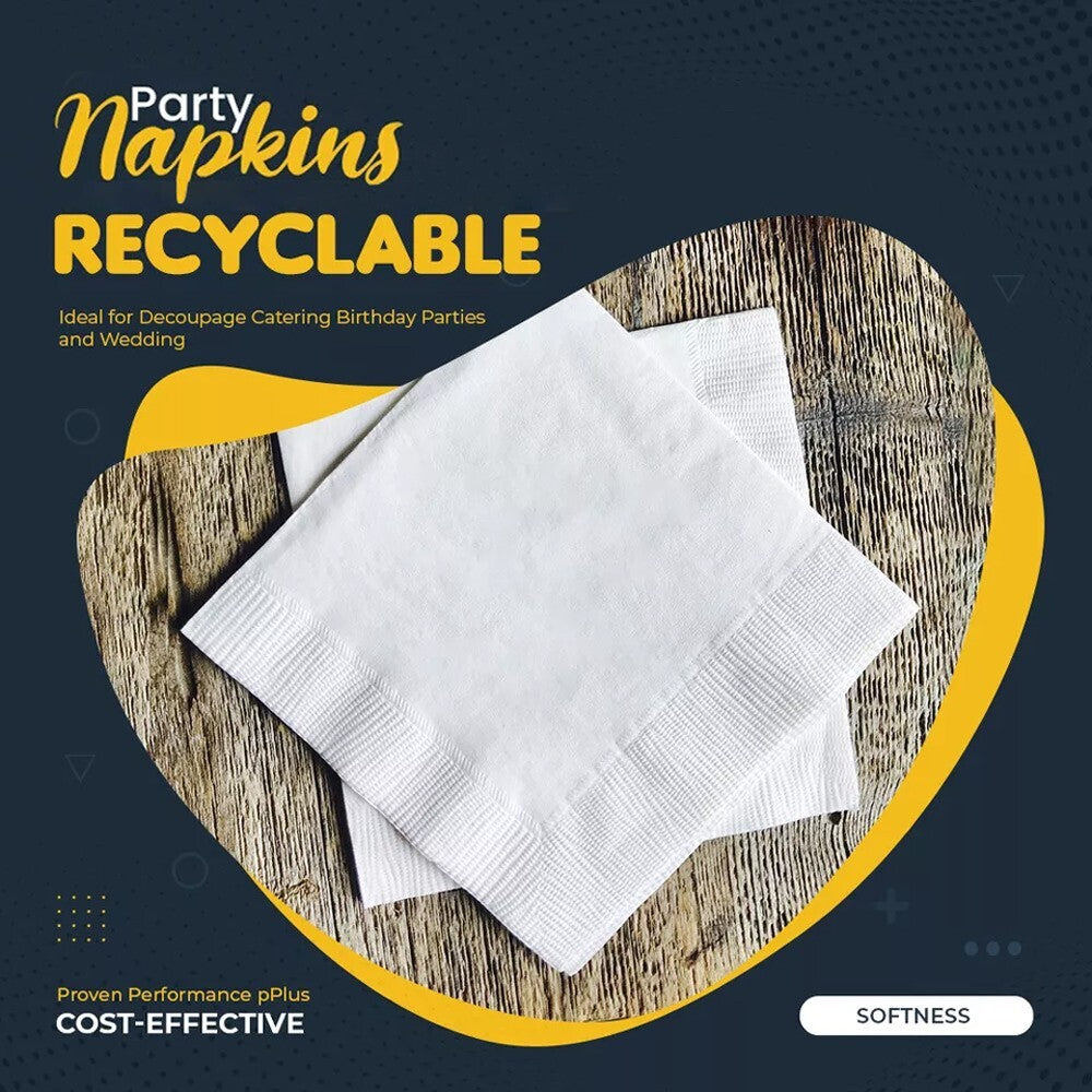 Disposable Paper Napkin 24cm x 24cm 2ply Serviettes Tissue for Catering Wedding