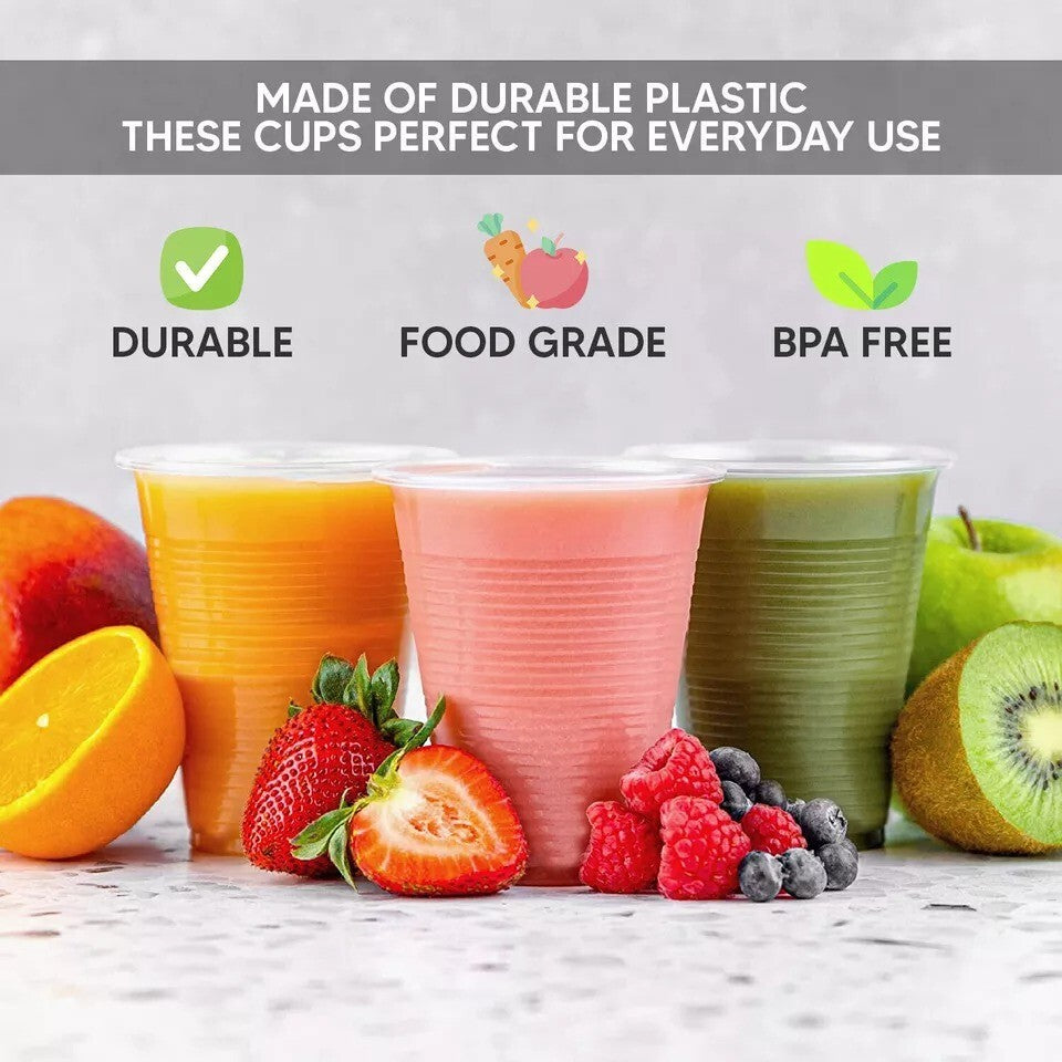 Plastic Drinking Cups Clear Reusable Vending Water Drinking Cups 7oz (220ml)