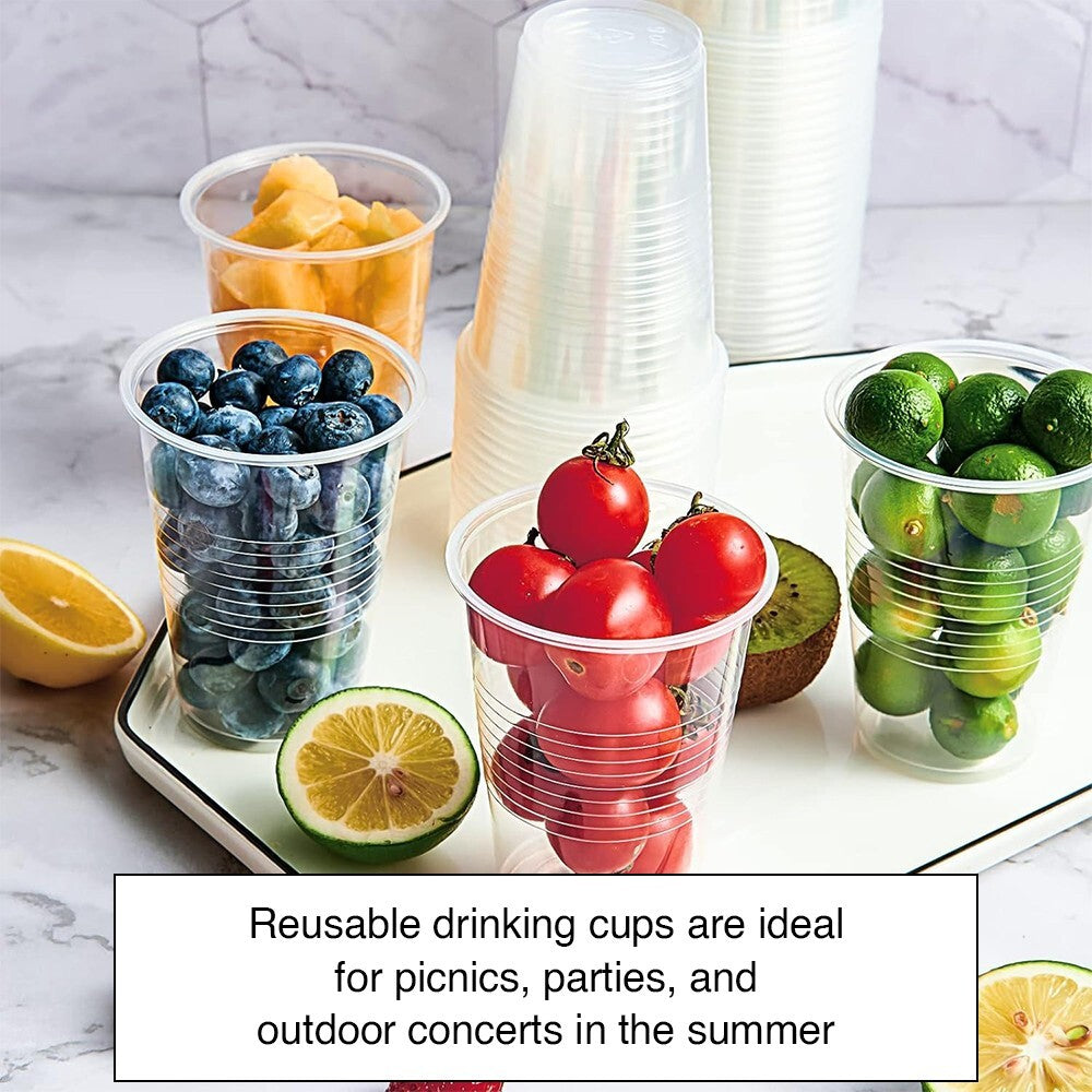 Plastic Drinking Cups Clear Reusable Vending Water Drinking Cups  7oz (220ml)