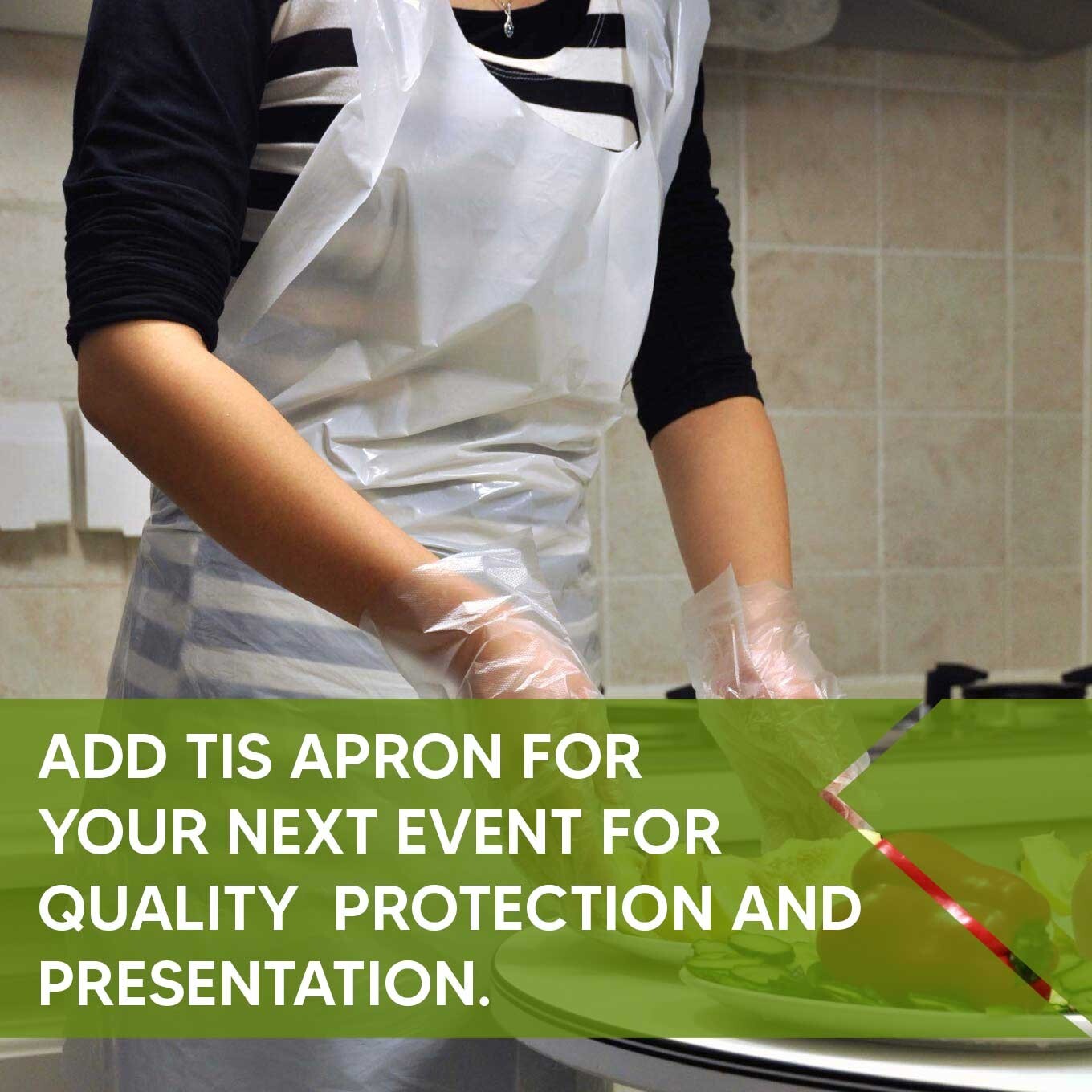 100 x Disposable Plastic Apron 45" x 27" White PPE Waterproof Aprons