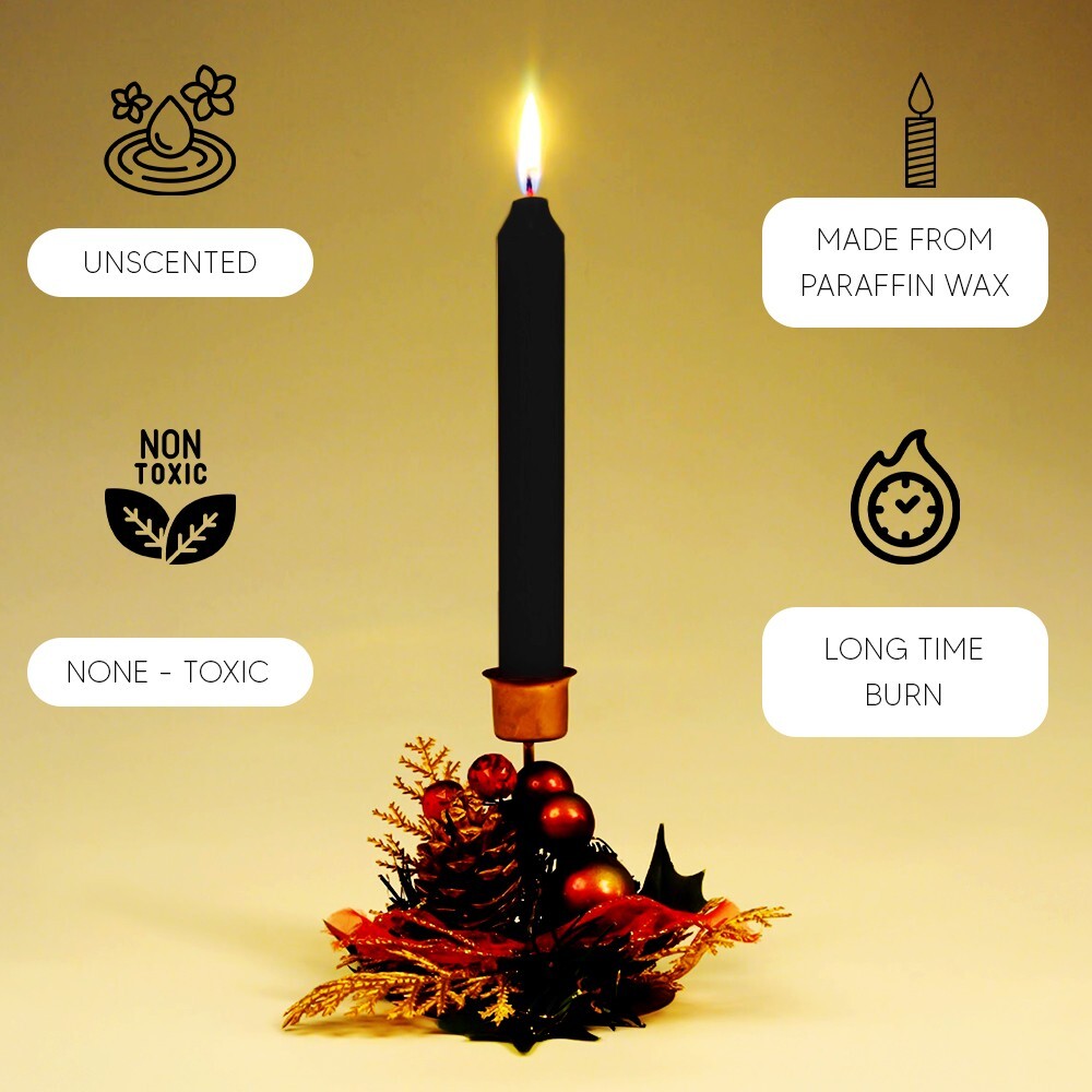 Tapered Candles 190mm Paraffin Wax Unscented Long Burning Dinner Candle