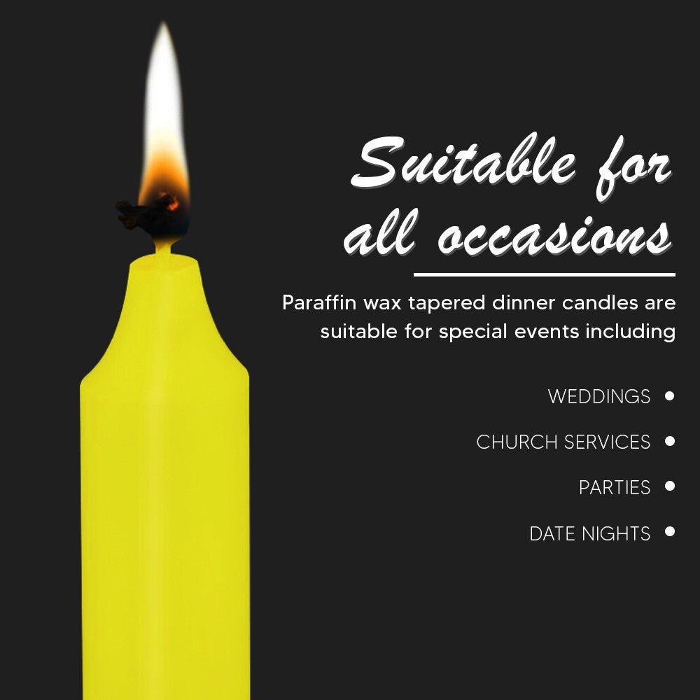 75 x Tapered Candles 190mm Paraffin Wax Dinner Unscented Long Burning Candles