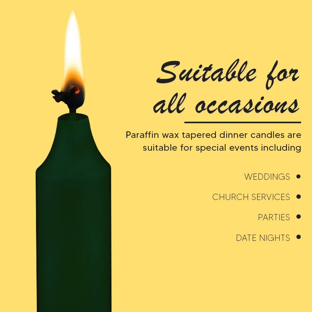 100 x Tapered Candles 190mm Paraffin Wax Dinner Unscented Long Burning Candles