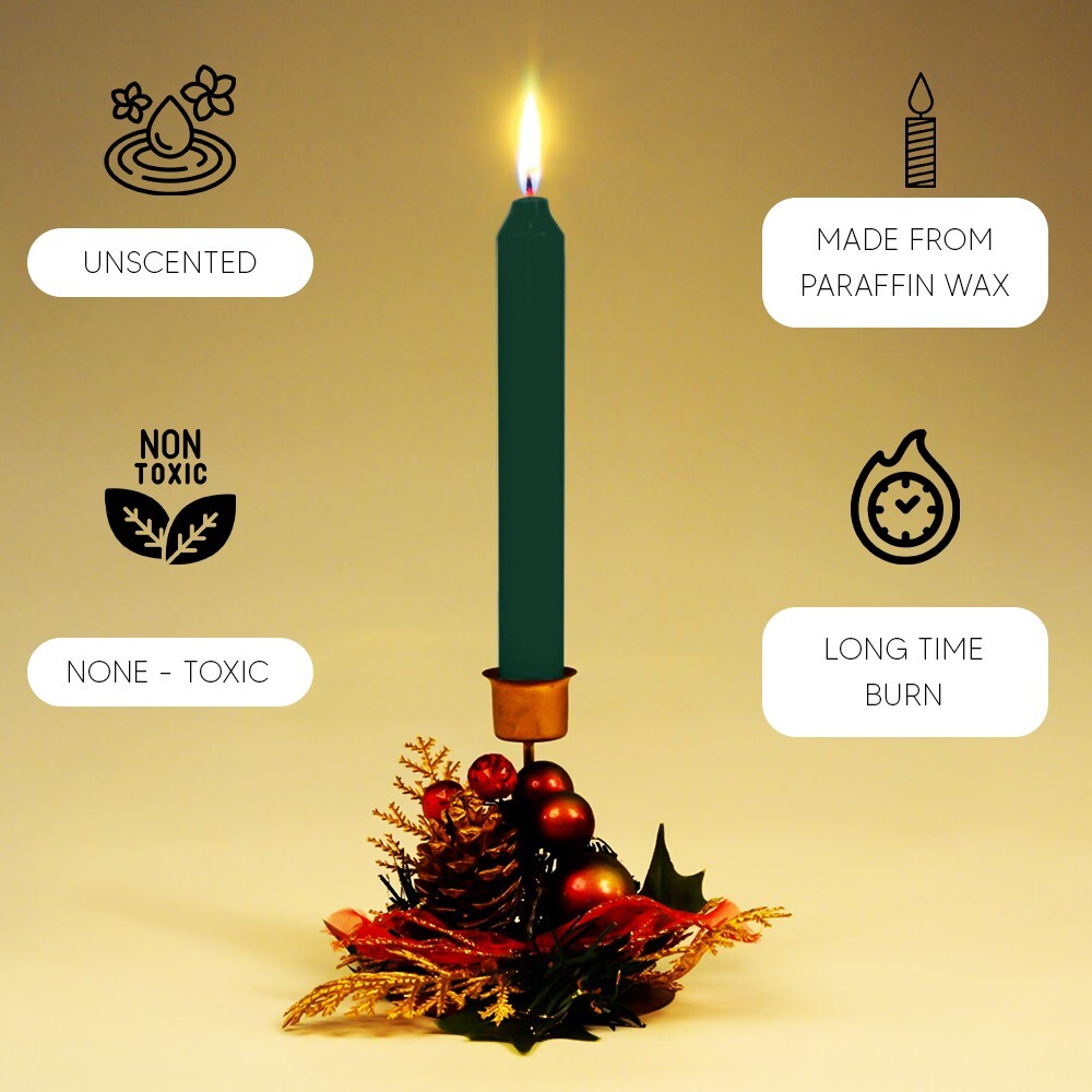 Tapered Candles 190mm Paraffin Wax Unscented Long Burning Dinner Candle