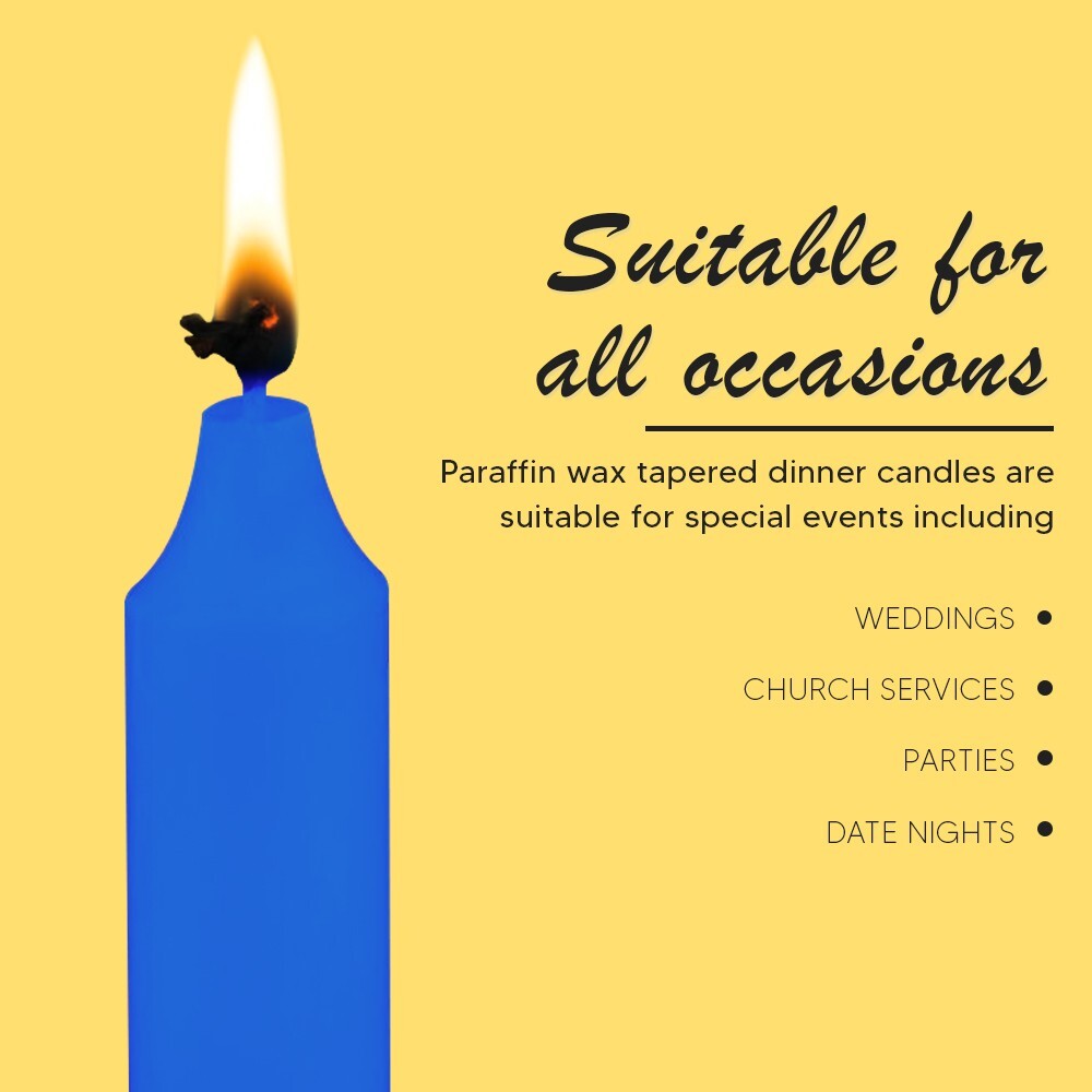 75 x Tapered Candles 190mm Paraffin Wax Dinner Unscented Long Burning Candles