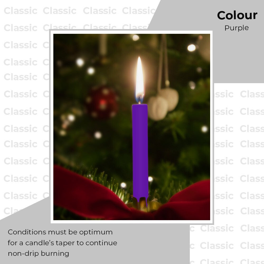 100 x Tapered Candles 190mm Paraffin Wax Dinner Unscented Long Burning Candles