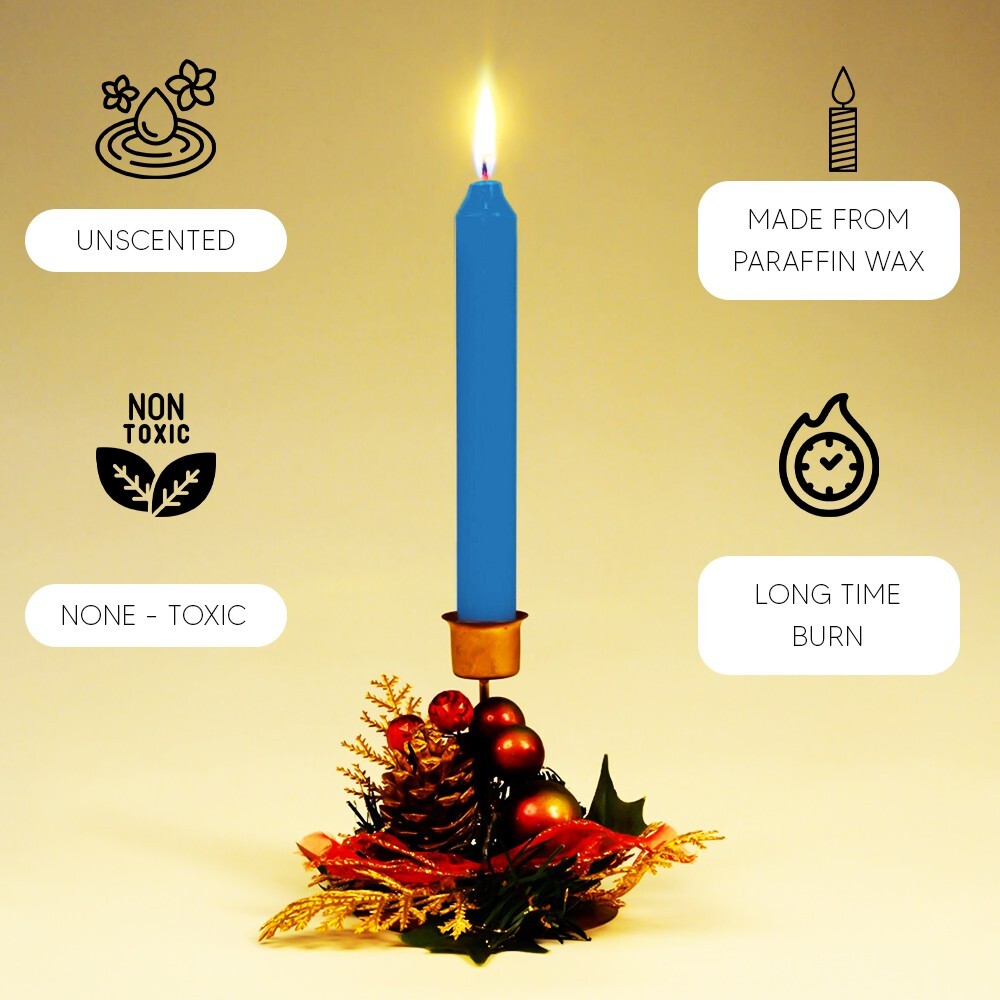 Tapered Candles 190mm Paraffin Wax Unscented Long Burning Dinner Candle