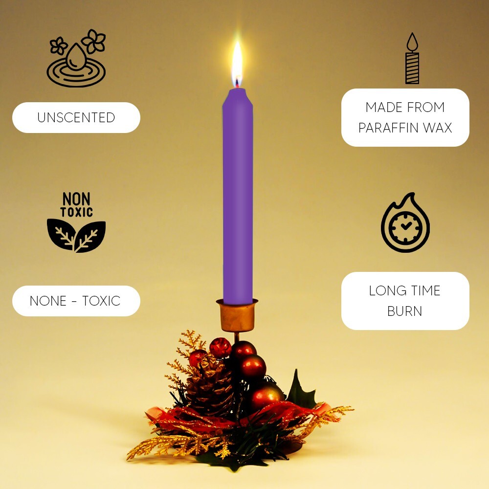 100 x Tapered Candles 190mm Paraffin Wax Dinner Unscented Long Burning Candles