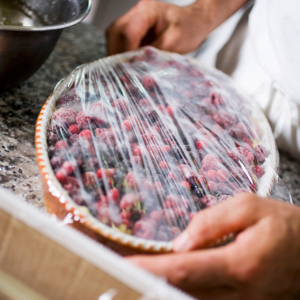 6 x Clear Poly Wrap PVC Catering Cling Film Plastic Food Wrapping Roll for Food