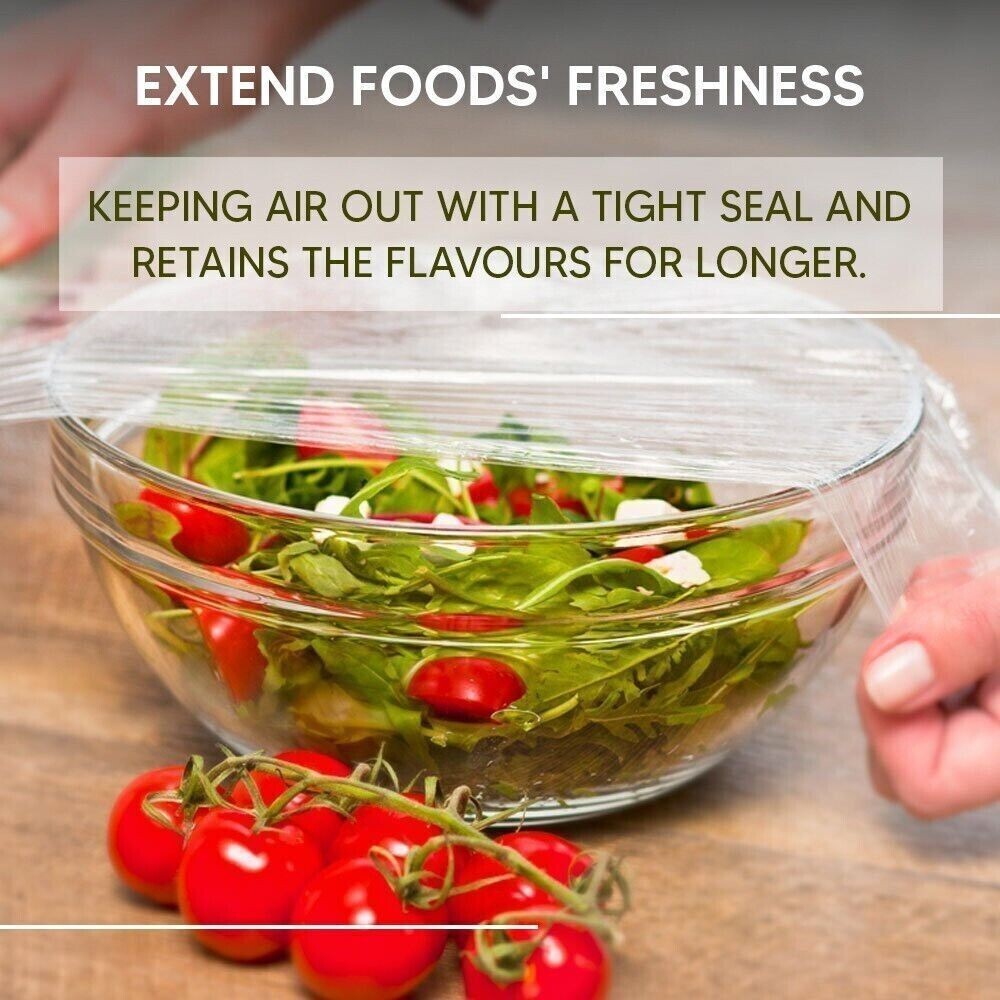 6 x Clear Poly Wrap PVC Catering Cling Film Plastic Food Wrapping Roll for Food