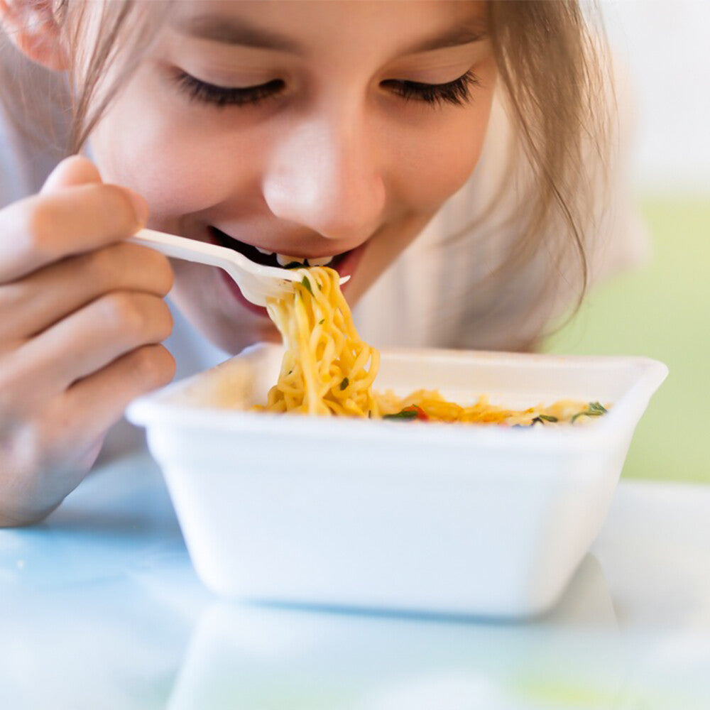 Biodegradable Bagasse Forks White Sugarcane Cutlery Set for Weddings Parties