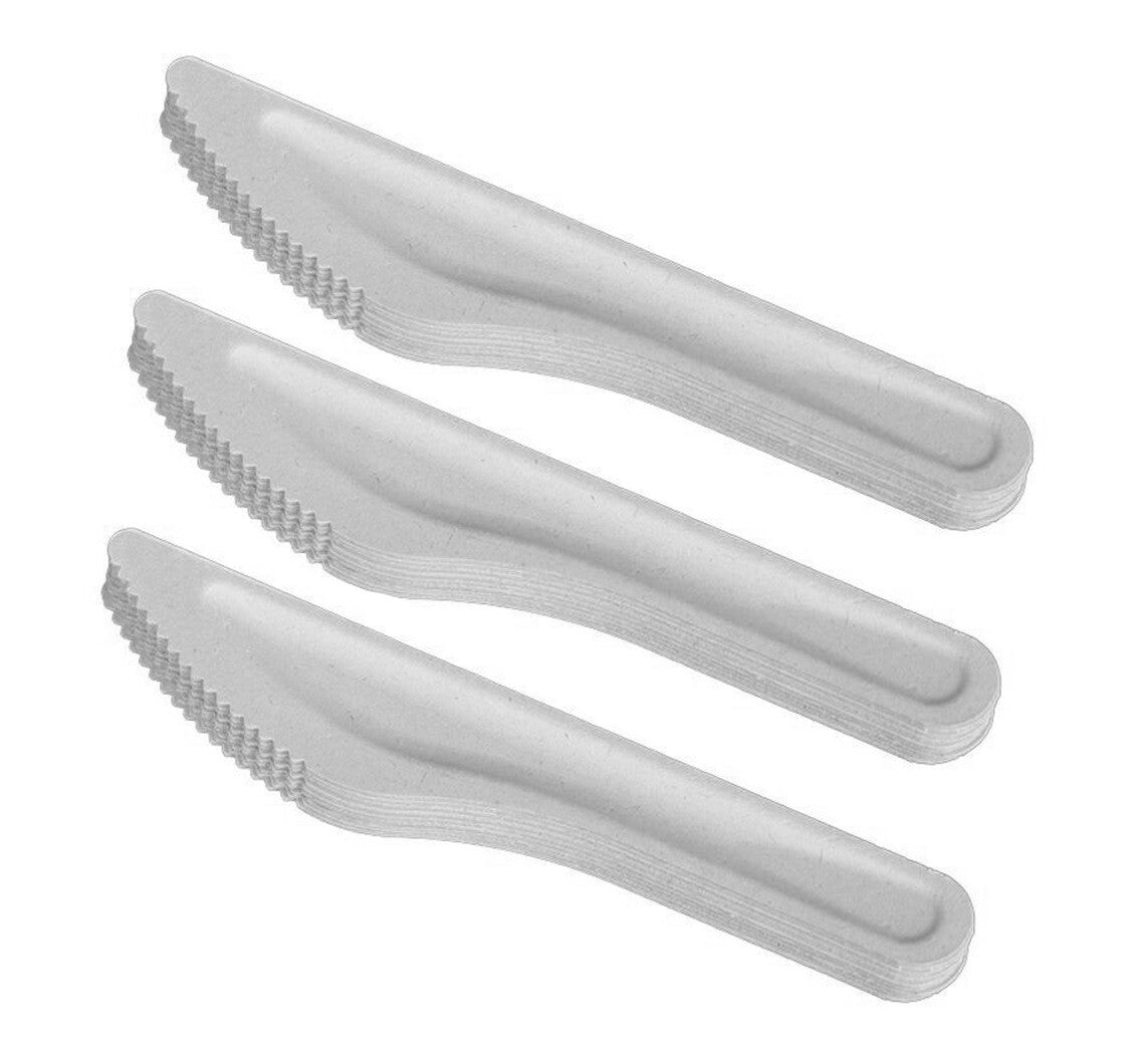 Biodegradable Bagasse Knives White Sugarcane Cutlery Set for Weddings Parties