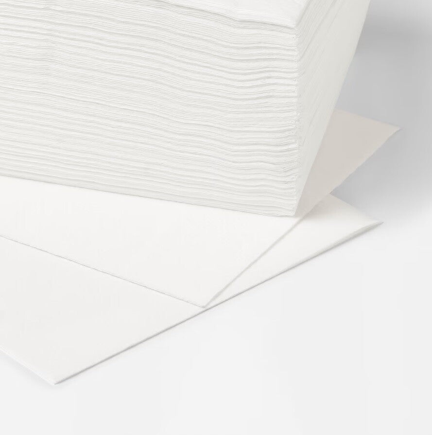 White Serviettes Paper Napkin Disposable Tissue for Party 30cm x 30cm 1Ply
