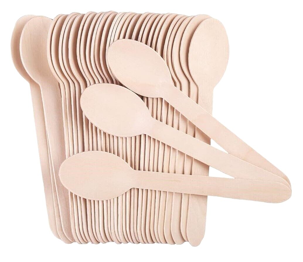 Wooden Spoons Forks Knives Disposable Cutlery Set for Travelling Camping Parties