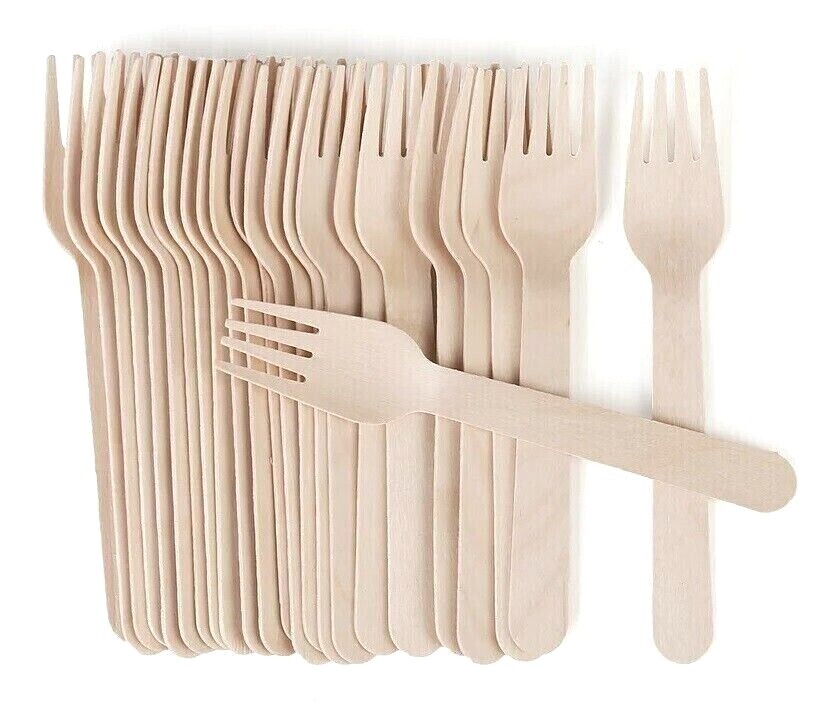 Wooden Spoons Forks Knives Disposable Cutlery Set for Travelling Camping Parties