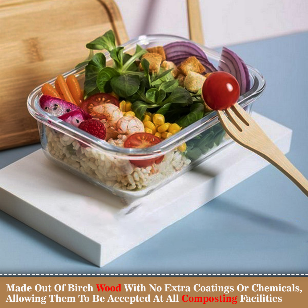 Wooden Spoons Forks Knives Disposable Cutlery Set for Travelling Camping Parties