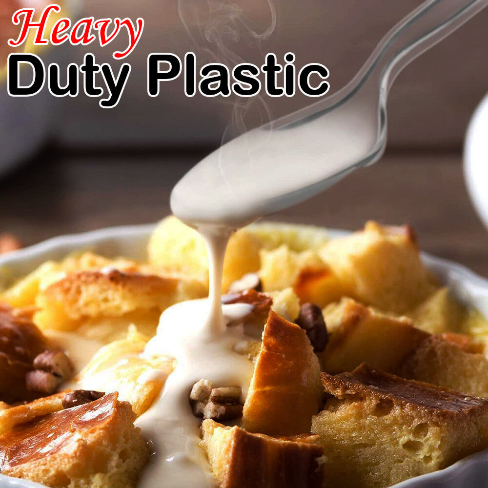 Heavy Duty Plastic Spoons Knives Forks Clear Reusable Mix Cutlery Set