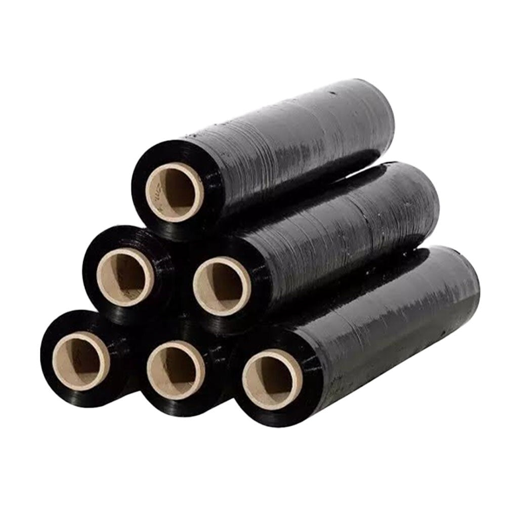 6 x Pallet Stretch Shrink Wrap Black Wrapping Film Non Extended 500mm x 250m 25m