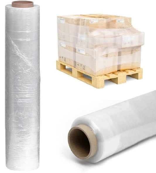 6 x Pallet Stretch Shrink Wrap Clear Cling Film Non Extended 400mm x 23mu 750g