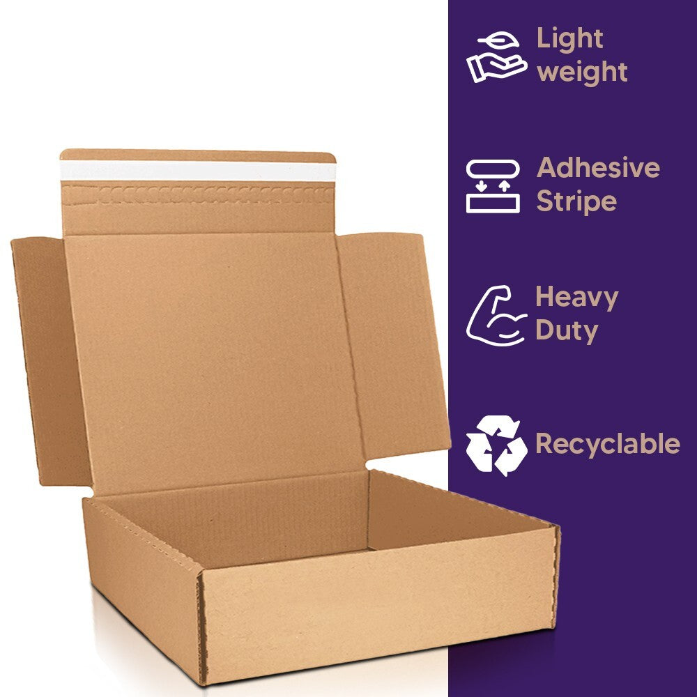 500 x Large Letter Cardboard Boxes with Peel & Seal Adhesive Stripe for Parcel