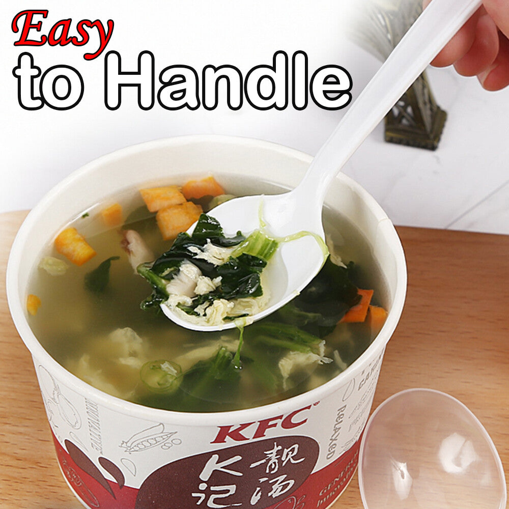 Heavy Duty Plastic Spoons Knives Forks White Reusable Mix Cutlery Set