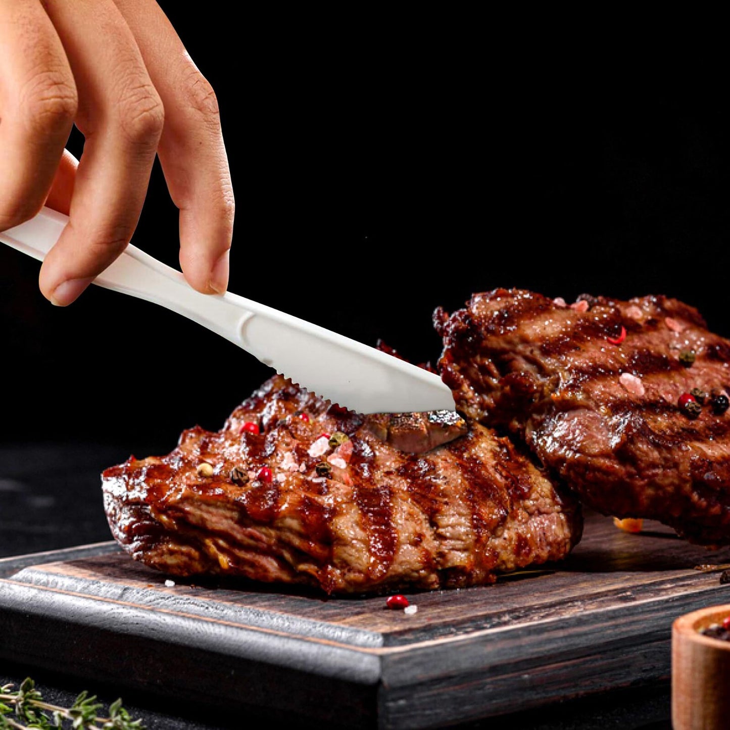 Heavy Duty Plastic Spoons Knives Forks White Reusable Mix Cutlery Set