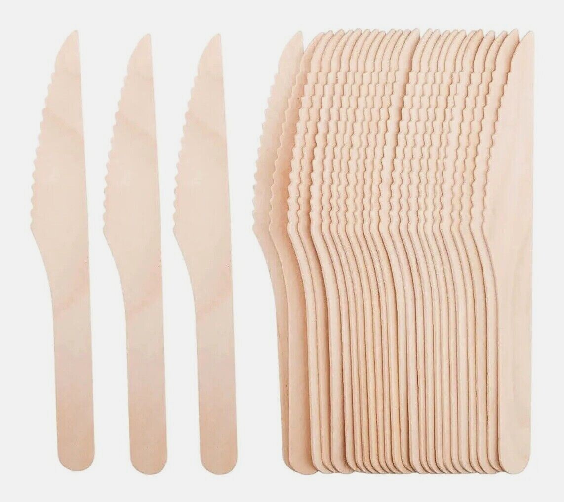 Disposable Wooden Cutlery Set Wooden Spoons Forks Knives for Catering Parties